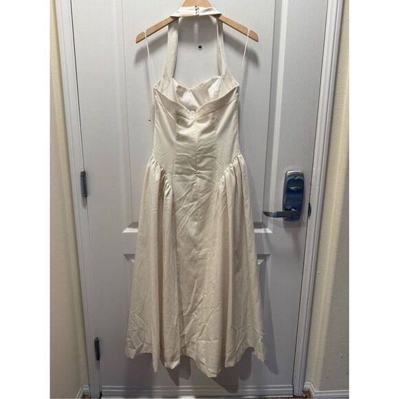 Line & Dot Greta Halter Maxi Dress in cream size S NWOT $173 - Picture 7 of 8